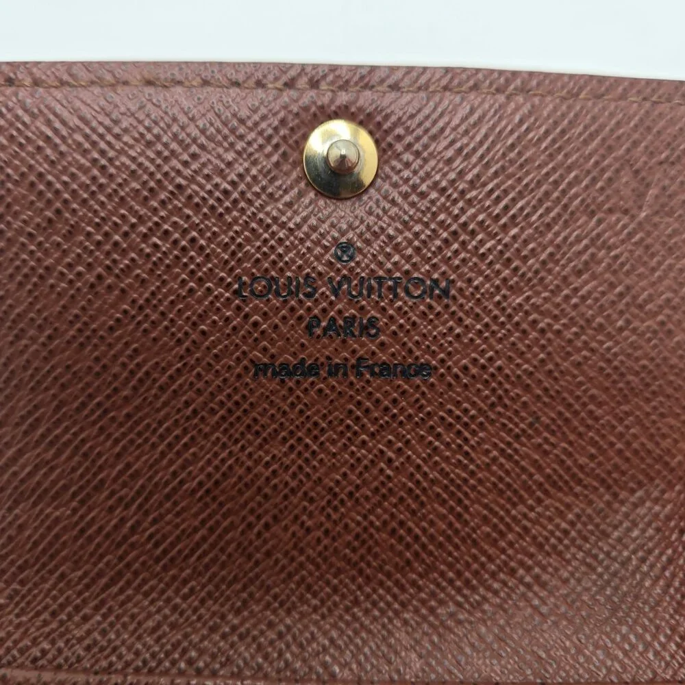 Louis Vuitton Key Holder Monogram Coated Canvas Leather Press-Stud Closure Brown - Picture 7 of 9